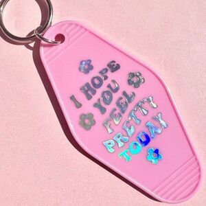 Positive Affirmations Keychain in Pink Reflective 3M